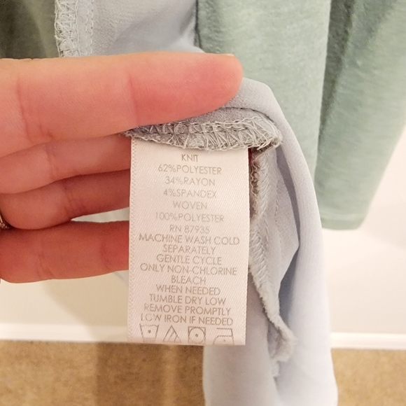 LOGO by Lori Goldstein Lounge Green Mixed Media Cardigan - Picture 6 of 6